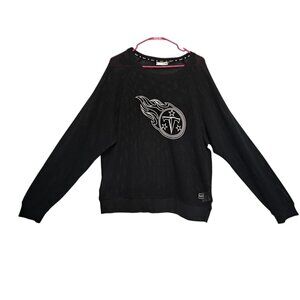 DKNY Sport NFL Tennessee Titans Black Mesh Sweatshirt XL Womens Pullover Top